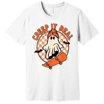 Vintage Halloween Creep It Real Ghost Boy Retro Fall Season Gift Premium T-Shirt