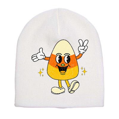 Vintage Halloween Candy Corn Costume Short Acrylic Beanie