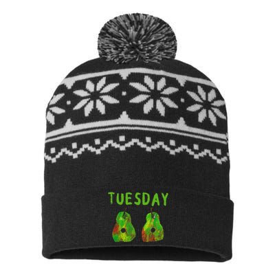 Very Hungry Caterpillar Tuesday Fruits Birthday Caterpillar USA-Made Snowflake Beanie