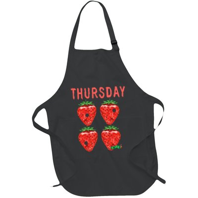 Very Hungry Caterpillar Thursday Funny Strawberry Fruit Full-Length Apron With Pockets