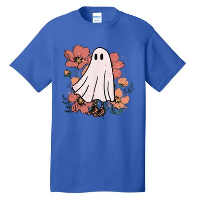 Vintage Halloween Costume Spooky Retro Cute Floral Ghost Tall T-Shirt