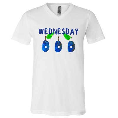 Very Hungry Caterpillar Wednesday Fruit Birthday Caterpillar V-Neck T-Shirt