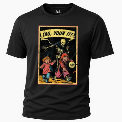 Vintage Halloween Child Game Horror Tag Your It Grim Reaper Performance Shirt