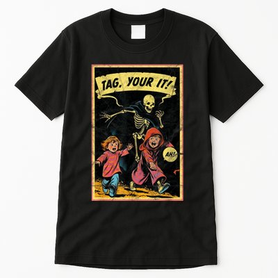 Vintage Halloween Child Game Horror Tag Your It Grim Reaper Tall T-Shirt