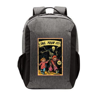 Vintage Halloween Child Game Horror Tag Your It Grim Reaper Vector Backpack