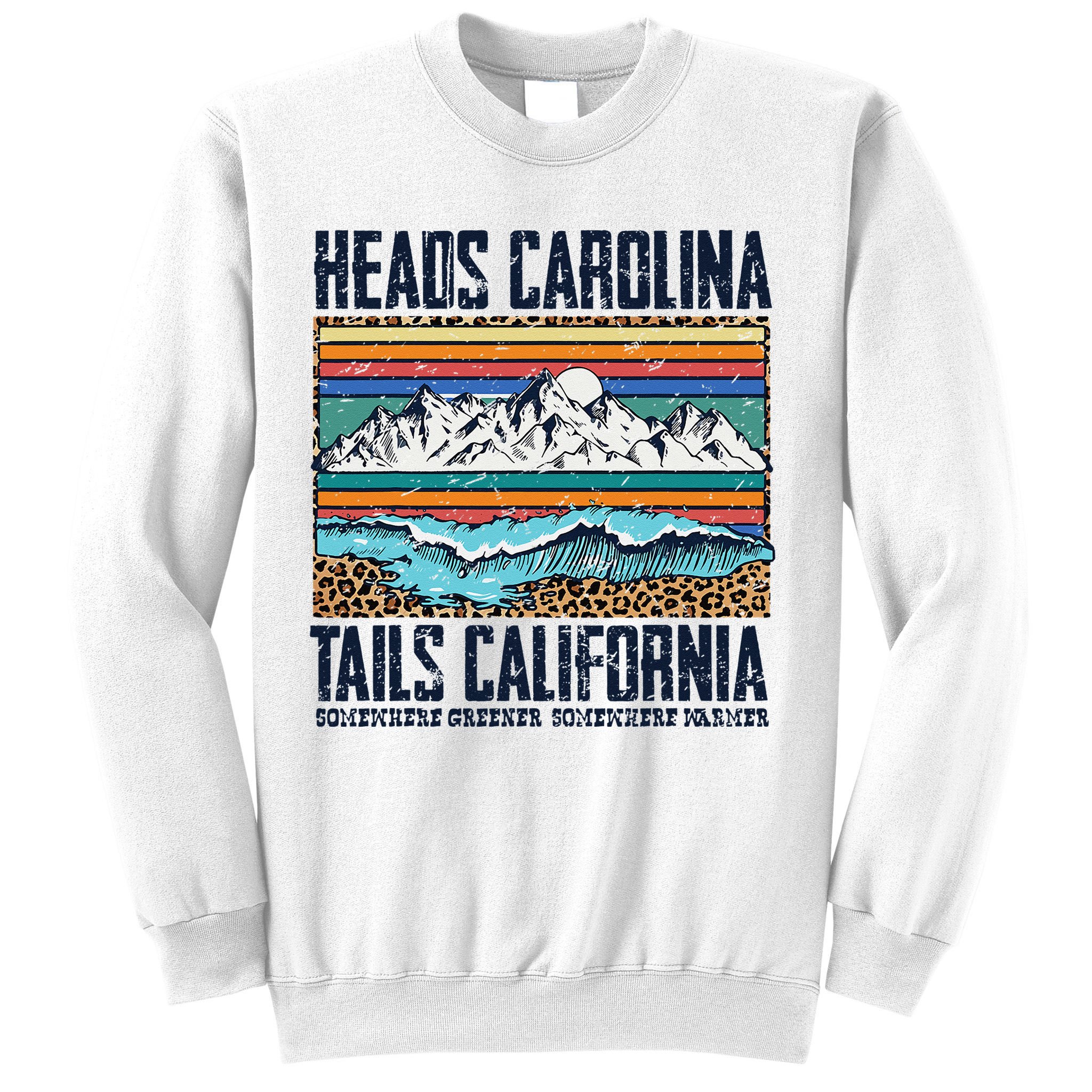 Vintage Heads Carolina Tail California Summer Beach Paradise Sweatshirt