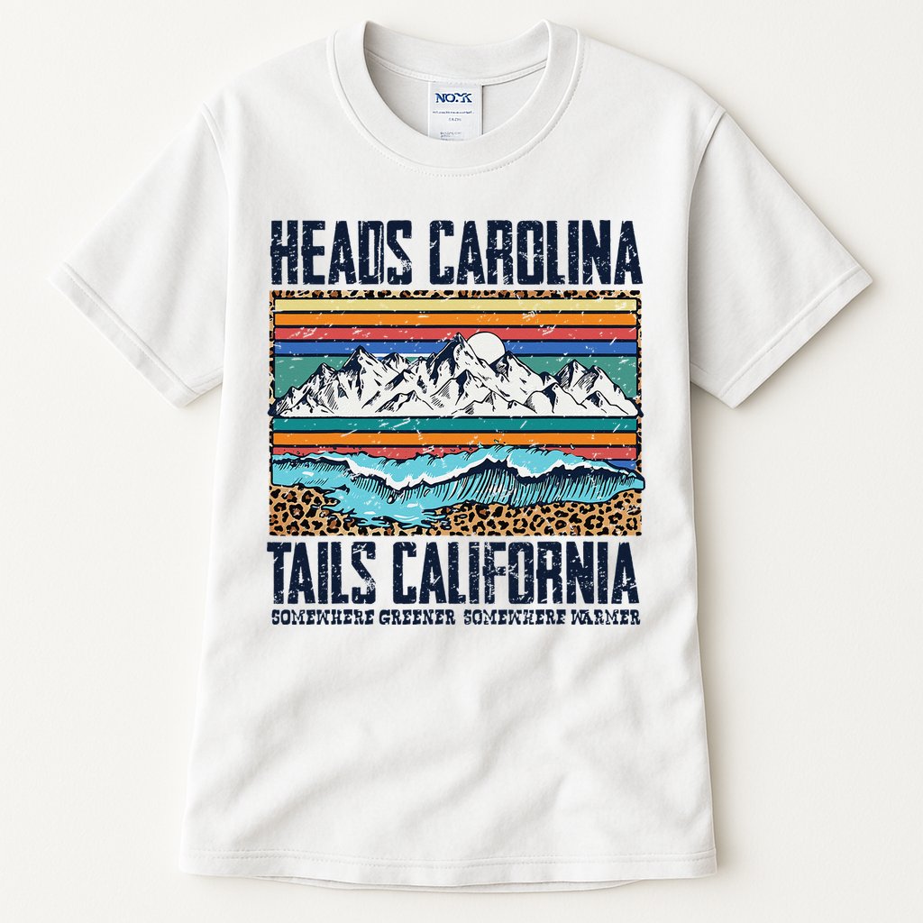 Vintage Heads Carolina Tail California Summer Beach Paradise Tall T-Shirt
