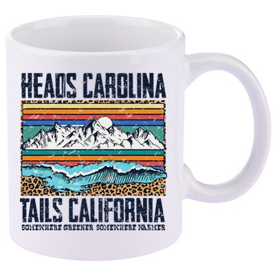 Vintage Heads Carolina Tail California Summer Beach Paradise 11oz C Handle Ceramic Mug