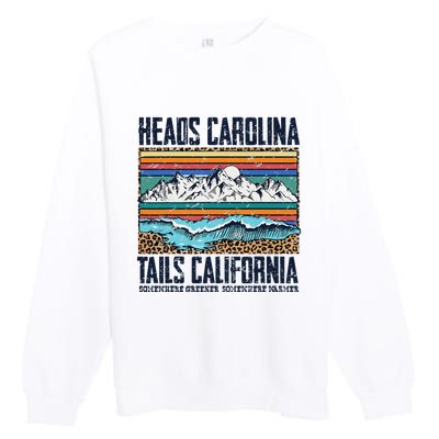 Vintage Heads Carolina Tail California Summer Beach Paradise Premium Crewneck Sweatshirt