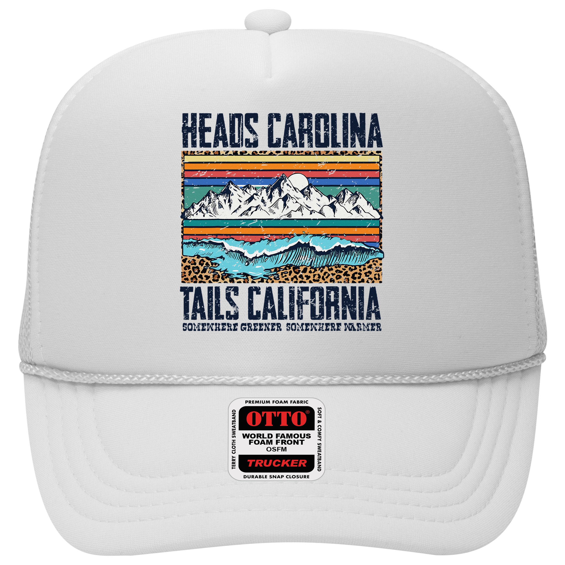 Vintage Heads Carolina Tail California Summer Beach Paradise Hat