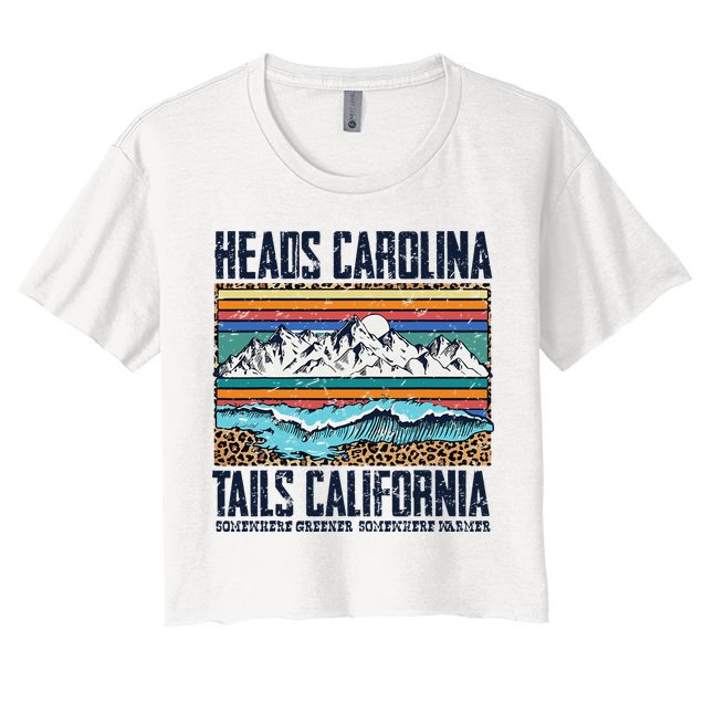 Vintage Heads Carolina Tail California Summer Beach Paradise Crop Top