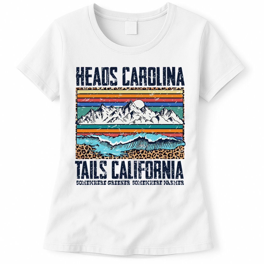 Vintage Heads Carolina Tail California Summer Beach Paradise Womens T-Shirt