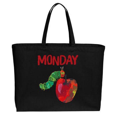 Very Hungry Caterpillar Monday Fruits Birthday Caterpillar Cotton Canvas Jumbo Tote