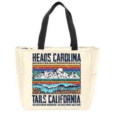 Vintage Heads Carolina Tail California Summer Beach Paradise Zip Tote Bag