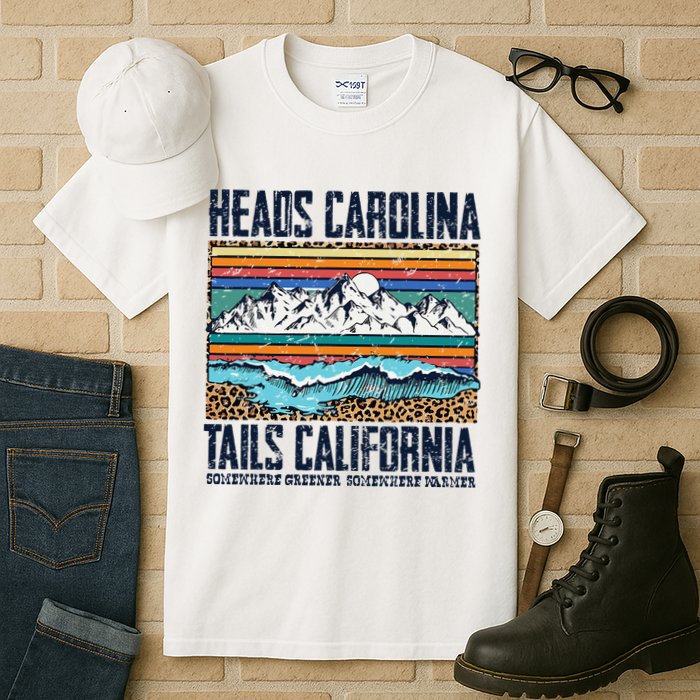 Vintage Heads Carolina Tail California Summer Beach Paradise Tall T-Shirt