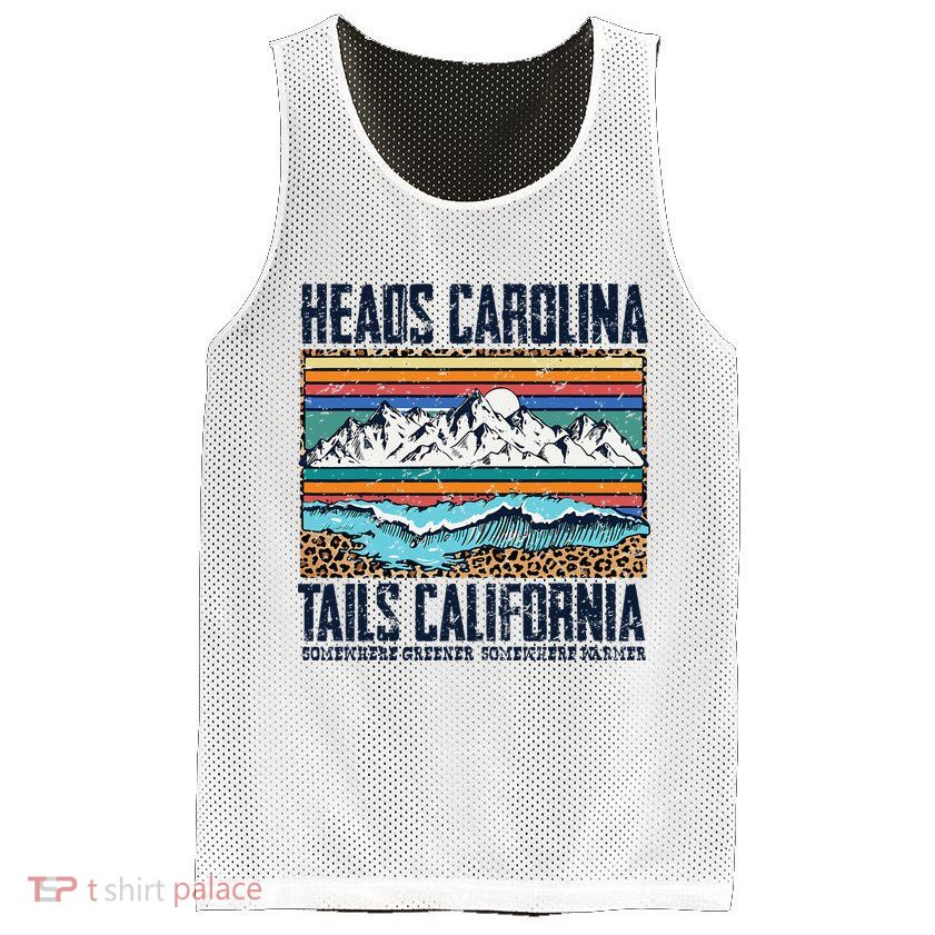 Vintage Heads Carolina Tail California Summer Beach Paradise Mesh Reversible Basketball Jersey Tank