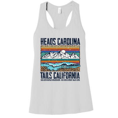 Vintage Heads Carolina Tail California Summer Beach Paradise Women's Racerback Tank