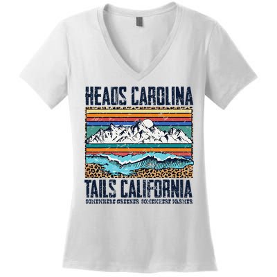 Vintage Heads Carolina Tail California Summer Beach Paradise Women's V-Neck T-Shirt