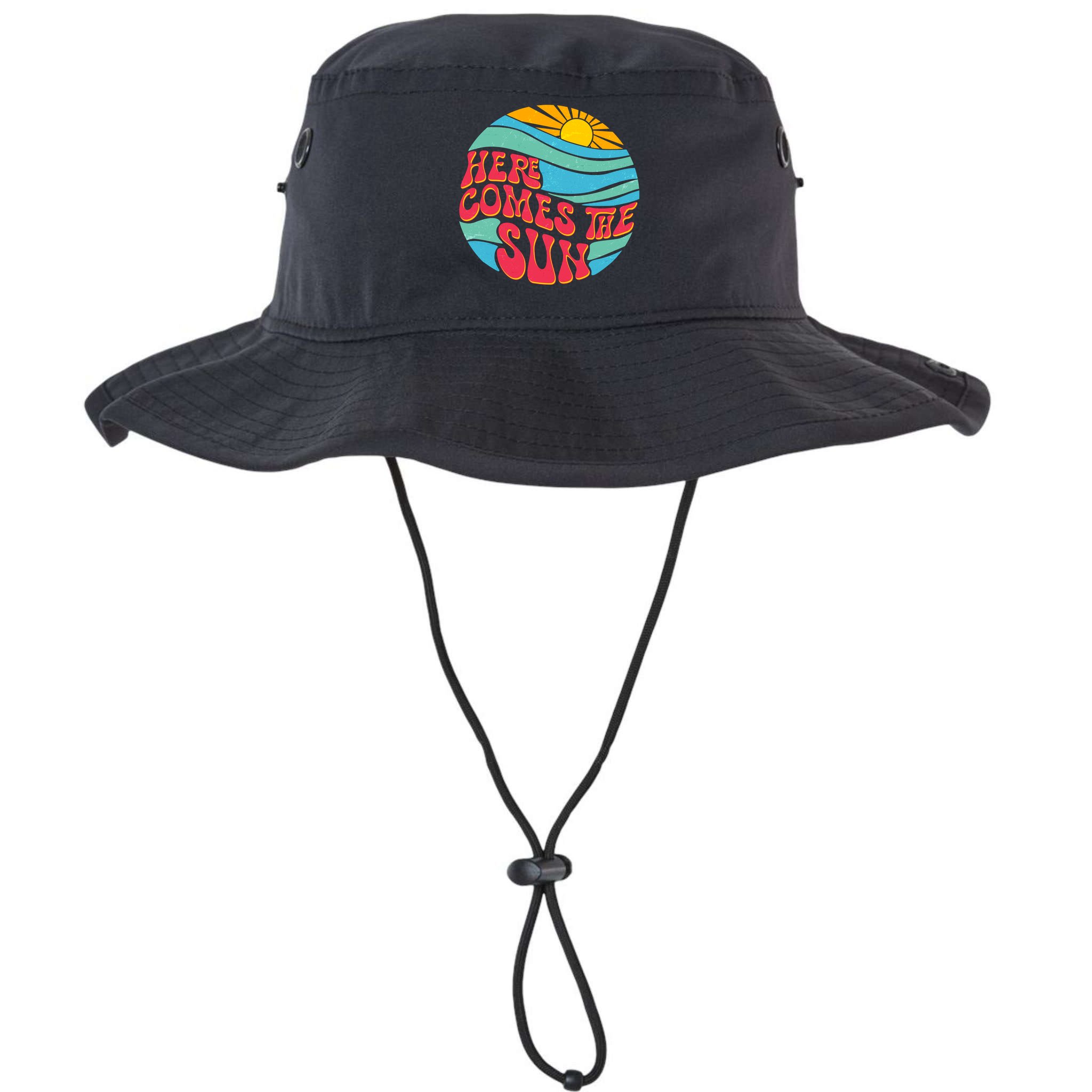Vintage Here Comes The Sun Emblem Bucket Hat