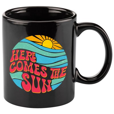 Vintage Here Comes The Sun Emblem 11oz C Handle Ceramic Mug