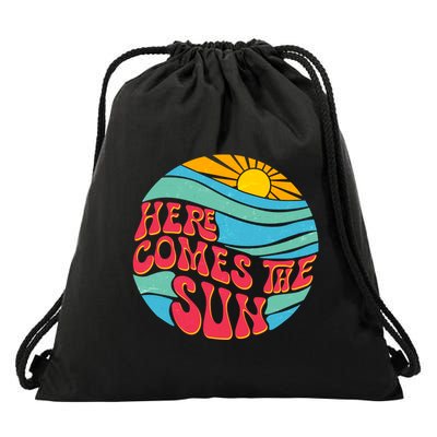 Vintage Here Comes The Sun Emblem Drawstring Bag