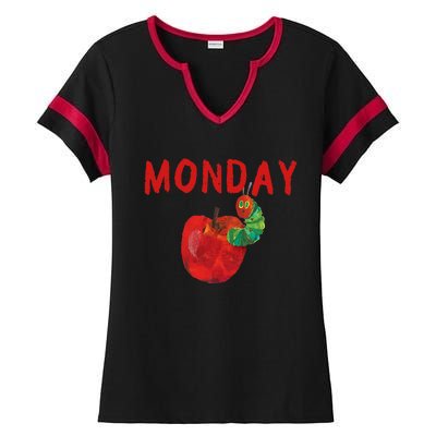 Very Hungry Caterpillar Monday Fruits Birthday Caterpillar Ladies Halftime Notch Neck Tee