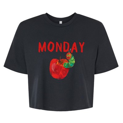 Very Hungry Caterpillar Monday Fruits Birthday Caterpillar Bella+Canvas Jersey Crop Tee