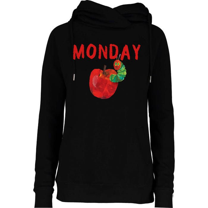 Very Hungry Caterpillar Monday Fruits Birthday Caterpillar Womens Funnel Neck Pullover Hood