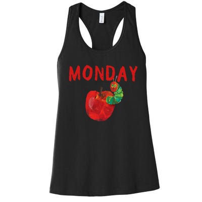 Very Hungry Caterpillar Monday Fruits Birthday Caterpillar Women's Racerback Tank