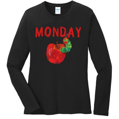 Very Hungry Caterpillar Monday Fruits Birthday Caterpillar Ladies Long Sleeve Shirt