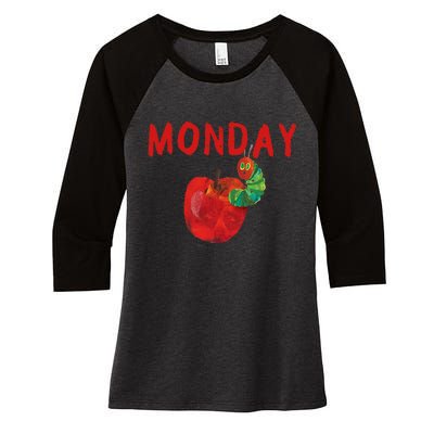 Very Hungry Caterpillar Monday Fruits Birthday Caterpillar Women's Tri-Blend 3/4-Sleeve Raglan Shirt