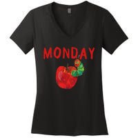 Very Hungry Caterpillar Monday Fruits Birthday Caterpillar Women's V-Neck T-Shirt