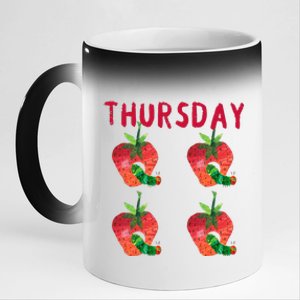 Very Hungry Caterpillar Thursday Fruits Birthday Caterpillar 11oz Black Color Changing Mug