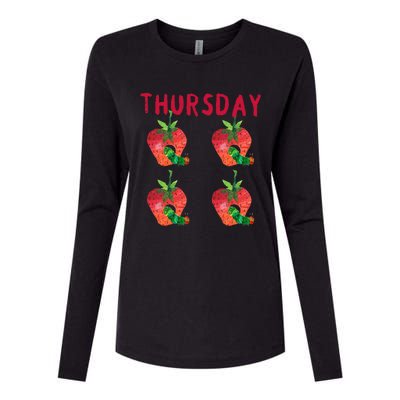 Very Hungry Caterpillar Thursday Fruits Birthday Caterpillar Womens Cotton Relaxed Long Sleeve T-Shirt