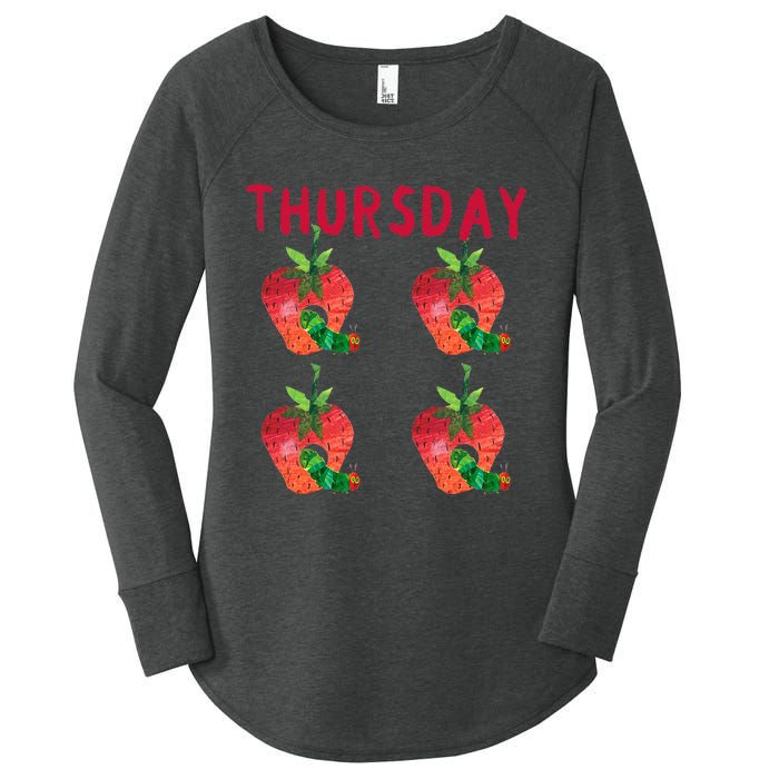 Very Hungry Caterpillar Thursday Fruits Birthday Caterpillar Women's Perfect Tri Tunic Long Sleeve Shirt