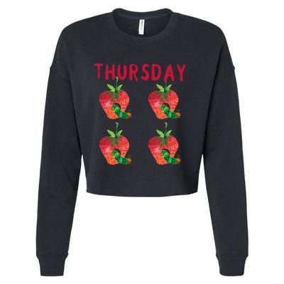 Very Hungry Caterpillar Thursday Fruits Birthday Caterpillar Cropped Pullover Crew