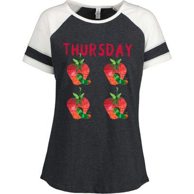 Very Hungry Caterpillar Thursday Fruits Birthday Caterpillar Enza Ladies Jersey Colorblock Tee