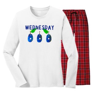 Very Hungry Caterpillar Wednesday Fruit Birthday Caterpillar Women's Long Sleeve Flannel Pajama Set 