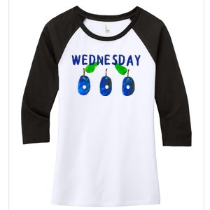 Very Hungry Caterpillar Wednesday Fruit Birthday Caterpillar Women's Tri-Blend 3/4-Sleeve Raglan Shirt