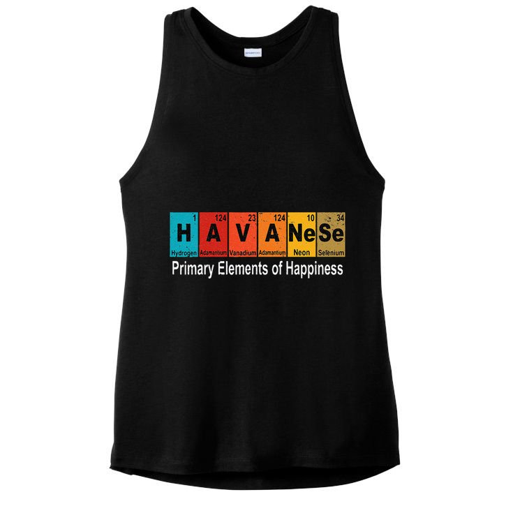 Vintage Havanese Dog Science Funny Periodic Table Pet Gift Ladies PosiCharge Tri-Blend Wicking Tank