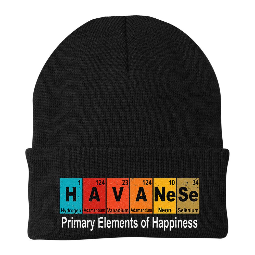 Vintage Havanese Dog Science Funny Periodic Table Pet Gift Beanie