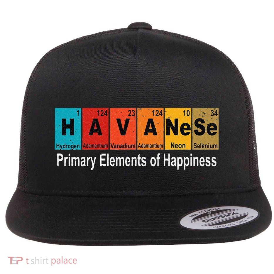 Vintage Havanese Dog Science Funny Periodic Table Pet Gift Flatbill Hat