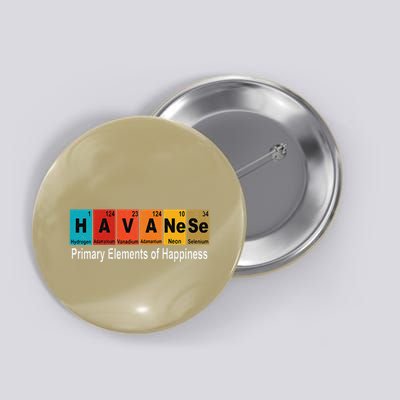 Vintage Havanese Dog Science Funny Periodic Table Pet Gift Button