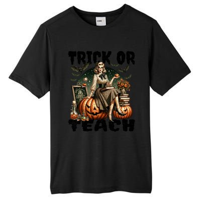 Vintage Halloween Design Trick Or Teach Funny Gift Tall Fusion ChromaSoft Performance T-Shirt