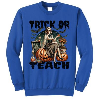 Vintage Halloween Design Trick Or Teach Funny Gift Sweatshirt