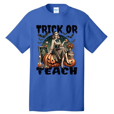 Vintage Halloween Design Trick Or Teach Funny Gift Tall T-Shirt