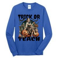 Vintage Halloween Design Trick Or Teach Funny Gift Tall Long Sleeve T-Shirt