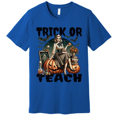 Vintage Halloween Design Trick Or Teach Funny Gift Premium T-Shirt