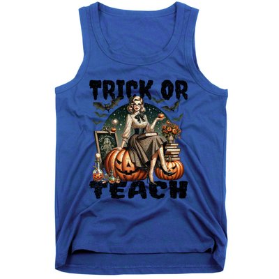 Vintage Halloween Design Trick Or Teach Funny Gift Tank Top