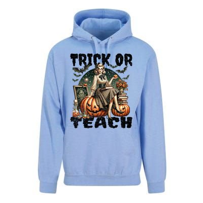 Vintage Halloween Design Trick Or Teach Funny Gift Unisex Surf Hoodie